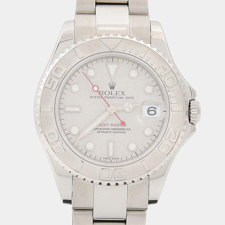 Pre Owned Rolex Yacht-Master 168622 Automatic Grey Stainless Steel Men's Wristwatch 35mm