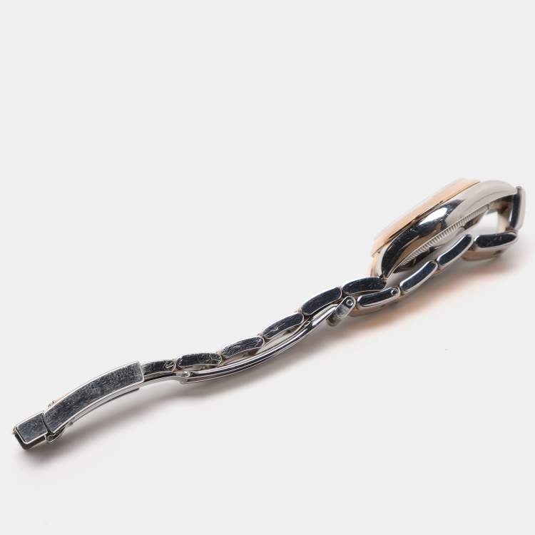 Pre Owned ساعة يد نسائية رولكس ديت جست 178241 ستانلس ستيل وذهب وردي عيار 18 ألماس صدف سوداء 31 مم