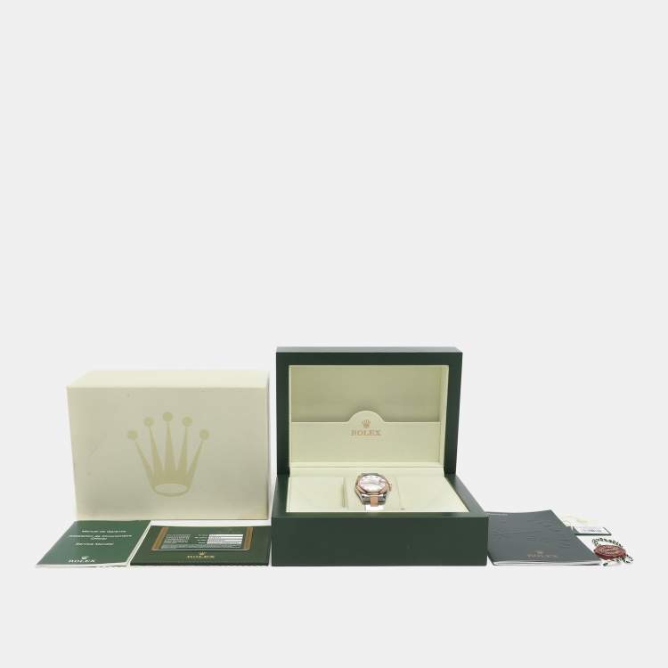 Pre Owned ساعة يد نسائية رولكس ديت جست 178241 ستانلس ستيل وذهب وردي عيار 18 ألماس صدف سوداء 31 مم