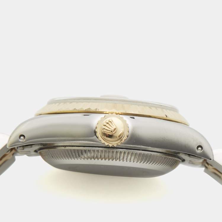 Pre Owned Rolex Datejust 69173 Champagne Dial 18k Yellow Gold Stainless Steel Women's Wristwatch 26 mm