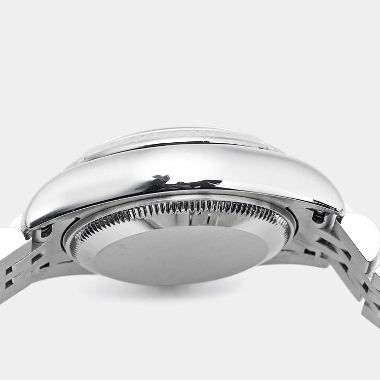 Pre Owned Rolex Datejust 179174 Silver Dial Diamond 18K White Gold Stainless Steel Women's Wristwatch 26 mm