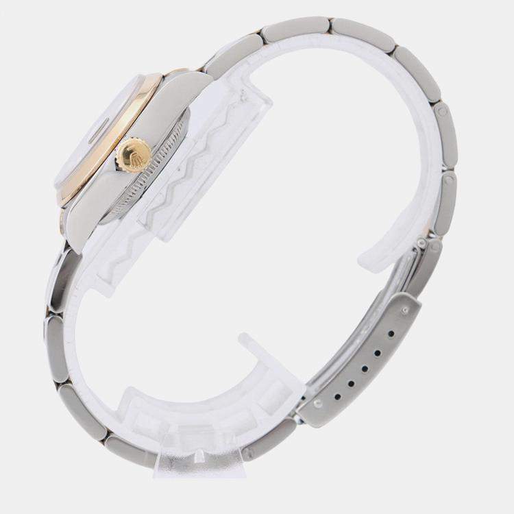 Pre Owned Rolex Datejust 69163 Automatic Black 18K Yellow Gold Stainless Steel Women's Wristwatch 26 mm