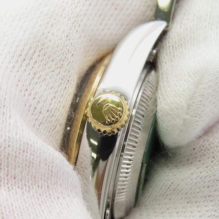 Pre Owned Rolex Datejust 69163 Automatic Black 18K Yellow Gold Stainless Steel Women's Wristwatch 26 mm