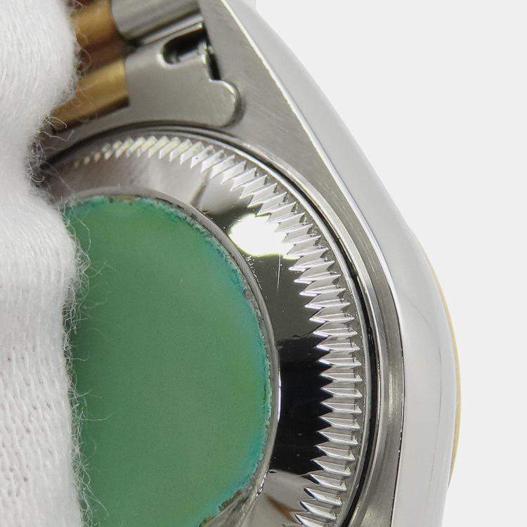 Pre Owned Rolex Datejust 69163 Automatic Black 18K Yellow Gold Stainless Steel Women's Wristwatch 26 mm