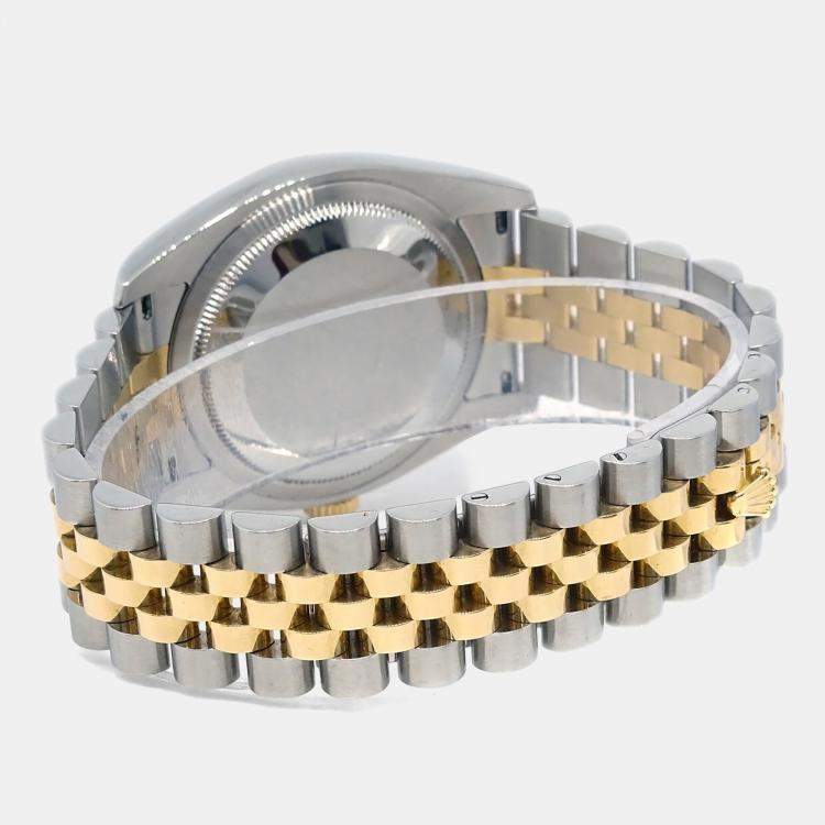 Pre Owned Rolex Datejust 116233 Automatic Silver 18k Yellow Gold Stainless Steel Women's Wristwatch 36 mm