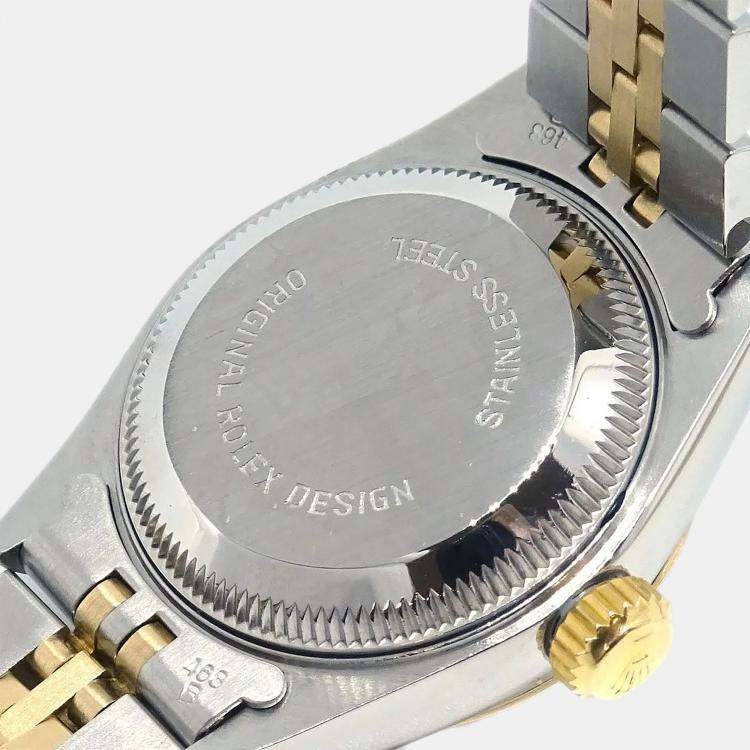 Pre Owned Rolex Datejust 69173 Automatic Champagne 18k Yellow Gold Stainless Steel Women's Wristwatch 26 mm