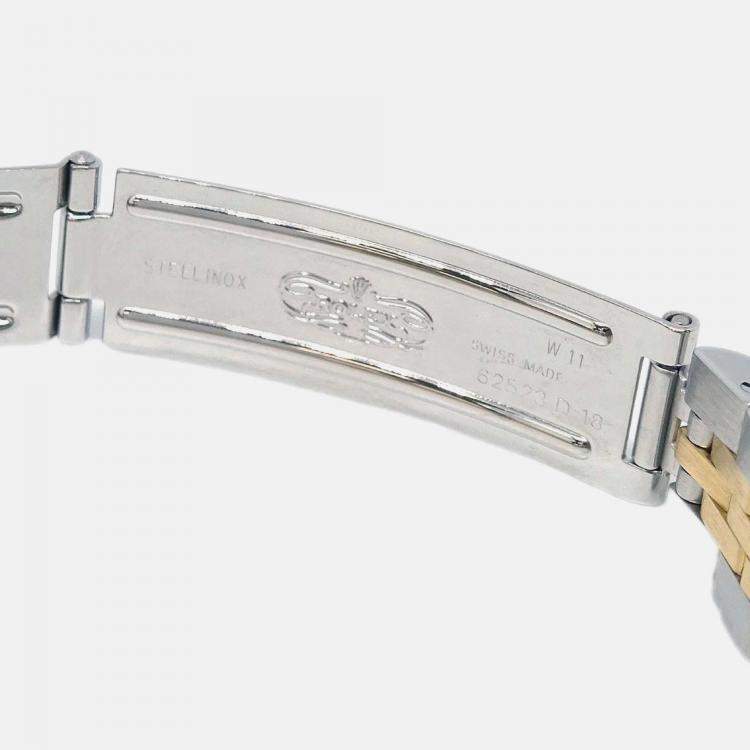 مملوكة مسبقًا Rolex Champagne 18k Yellow Gold Stainless Steel Datejust 69173 Automatic Women's Wristwatch 26 mm