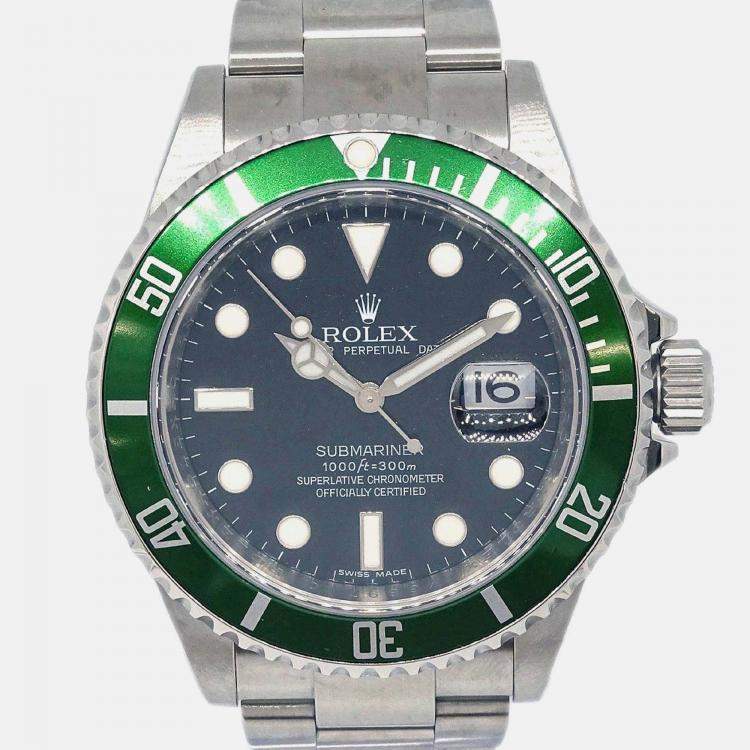 مملوكة مسبقًا Rolex Submariner 16610LV Automatic Black Stainless Steel Women's Wristwatch 40 mm