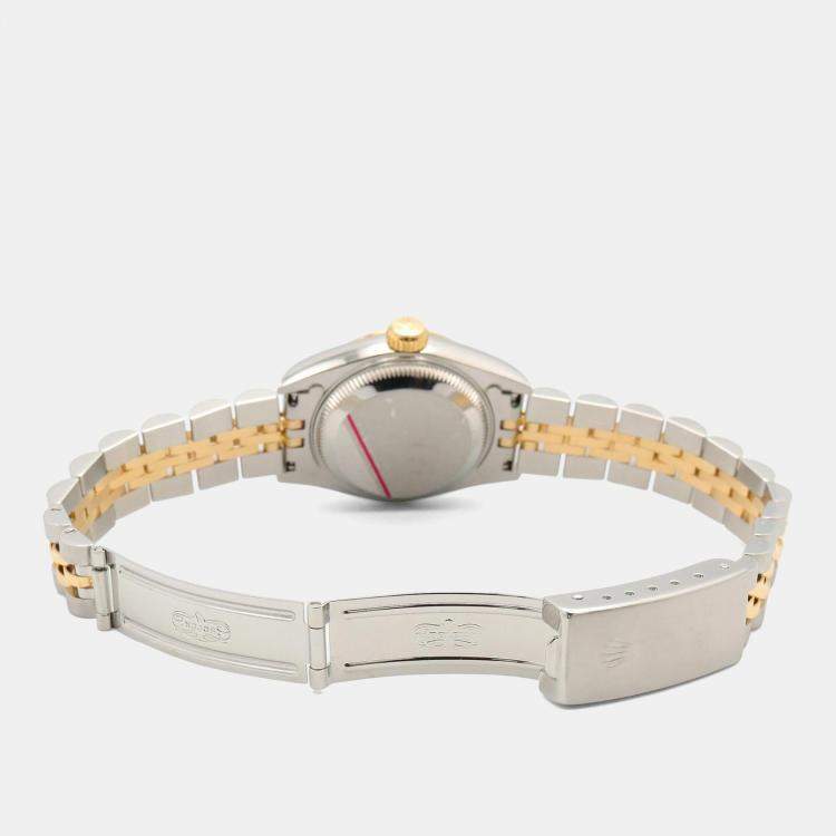 Pre Owned Rolex Datejust 69173 Automatic Champagne 18k Yellow Gold Stainless Steel Women's Wristwatch 26 mm