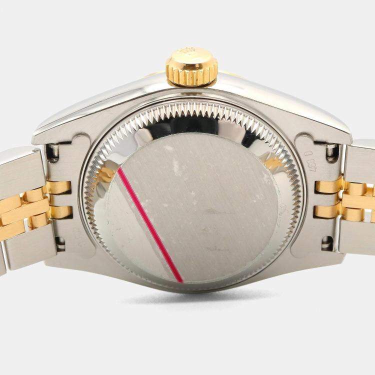 Pre Owned Rolex Datejust 69173 Automatic Champagne 18k Yellow Gold Stainless Steel Women's Wristwatch 26 mm