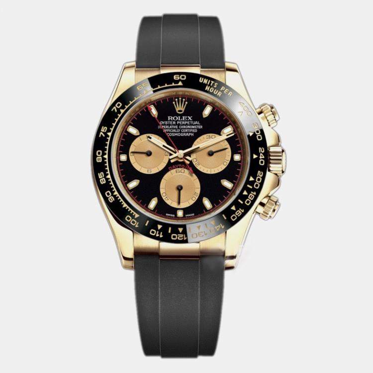 Pre Owned Rolex Cosmograph Daytona 116518LN Automatic Black 18k Yellow Gold Ceramic Women's Wristwatch 40 mm