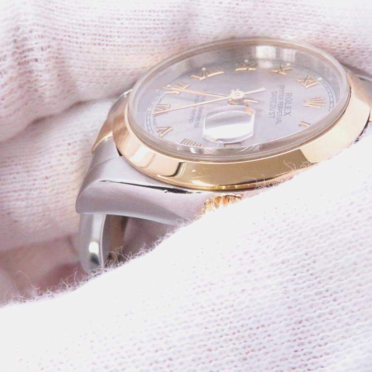 مملوكة مسبقًا Rolex Datejust 69163 Automatic Grey 18k Yellow Gold Stainless Steel Women's Wristwatch 26 mm