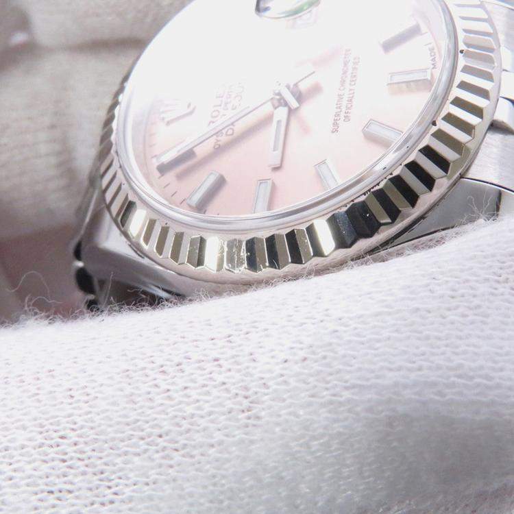 مملوكة مسبقًا Rolex Datejust 279174 Automatic Pink 18k White Gold Stainless Steel Women's Wristwatch 28 mm