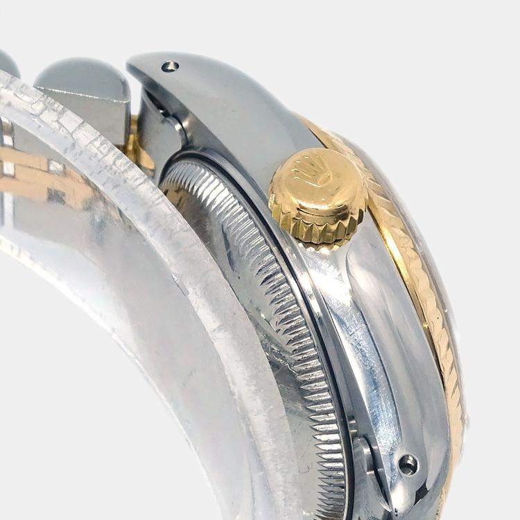 مملوكة مسبقًا Rolex Datejust 69173 Automatic Champagne 18k Yellow Gold Stainless Steel Women's Wristwatch 26 mm