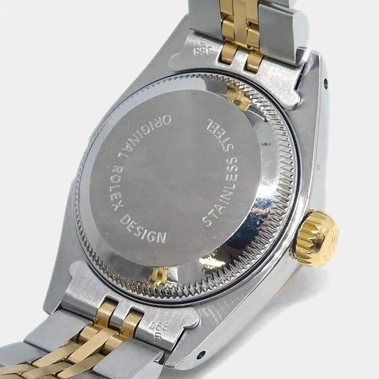 مملوكة مسبقًا Rolex Datejust 69173 Automatic Champagne 18k Yellow Gold Stainless Steel Women's Wristwatch 26 mm