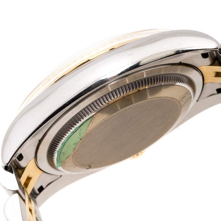 Pre Owned Rolex Silver 18K Yellow Gold Stainless Steel Diamond Datejust II 116233 Women's Wristwatch 35MM