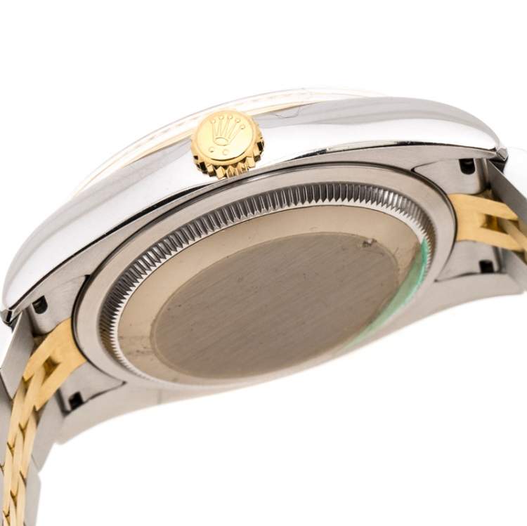 Pre Owned Rolex Silver 18K Yellow Gold Stainless Steel Diamond Datejust II 116233 Women's Wristwatch 35MM