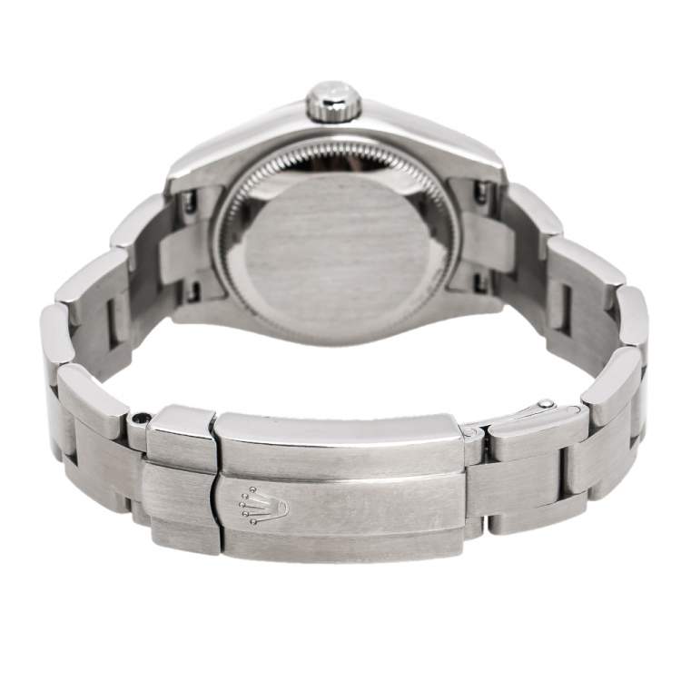 Pre Owned Rolex Olive Green Stainless Steel Oyster Perpetual 176200OVSO Women's Wristwatch 26 mm