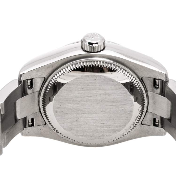 Pre Owned Rolex Olive Green Stainless Steel Oyster Perpetual 176200OVSO Women's Wristwatch 26 mm