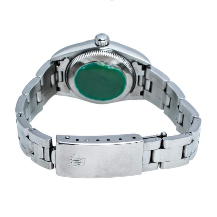 Pre Owned Rolex White 18K White Gold Stainless Steel Oyster Perpetual 76094 Women's Wristwatch 24 mm
