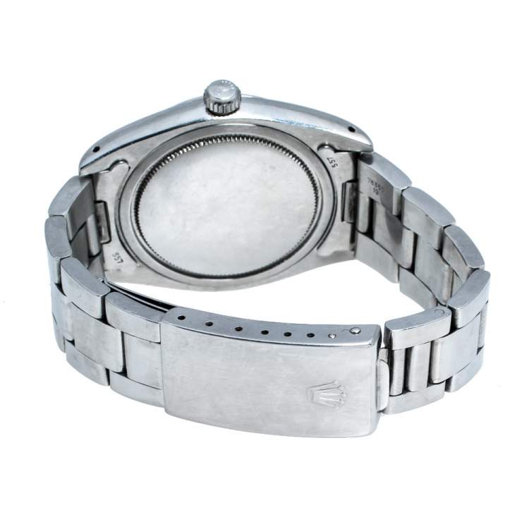 Pre Owned Rolex Pink Stainless Steel Oysterdate Precision 6494 Women's Wristwatch 34 mm