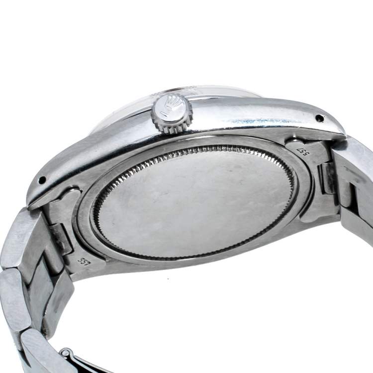 Pre Owned Rolex Pink Stainless Steel Oysterdate Precision 6494 Women's Wristwatch 34 mm