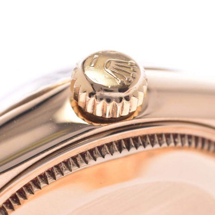 Pre Owned Rolex Champagne 18K Yellow Gold Datejust 6917 Vintage Women's Wristwatch 26 MM