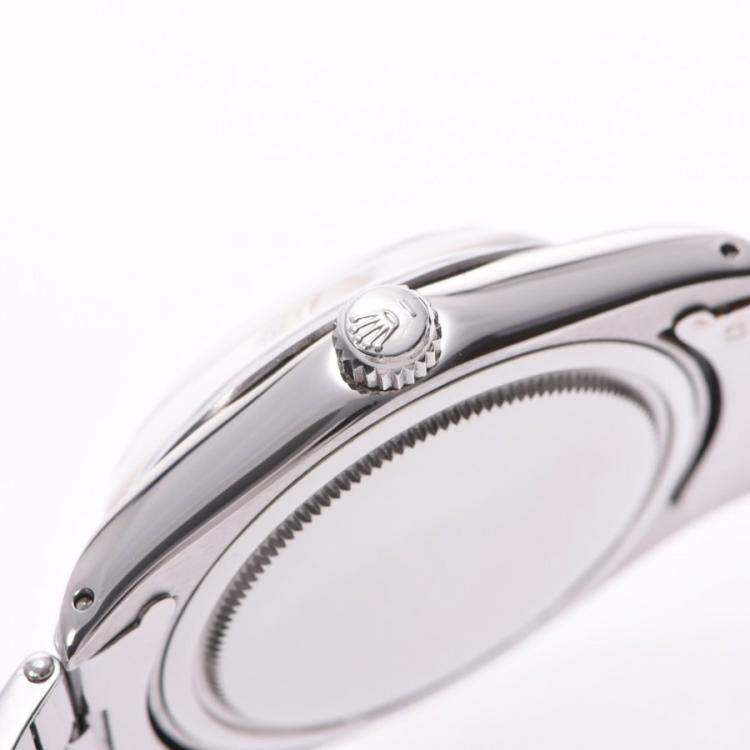 Pre Owned Rolex Silver Stainless Steel Oyster Date Precision 6694 Men's Wristwatch 34MM