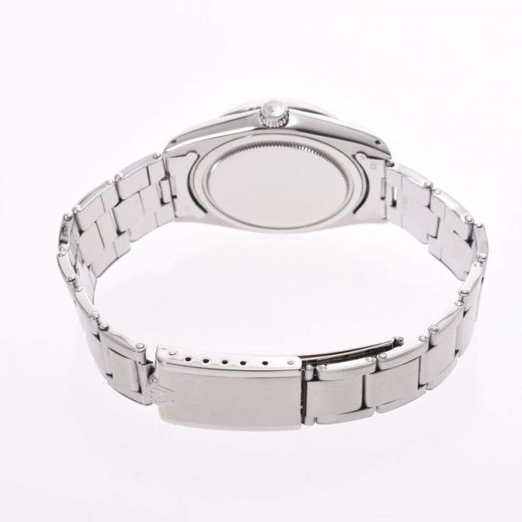 Pre Owned Rolex Silver Stainless Steel Oyster Date Precision 6694 Men's Wristwatch 34MM