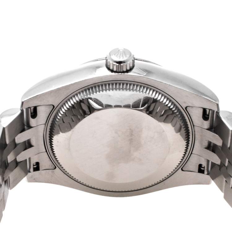 Pre Owned Rolex Bronze 18K White Gold Stainless Steel Diamond Datejust 178274 Women's Wristwatch 31 mm