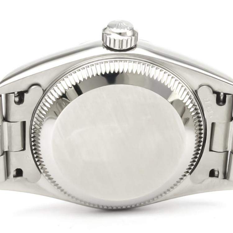 Pre Owned Rolex Black Stainless Steel Oyster Perpetual 76080 Automatic Women's Wristwatch 24 MM