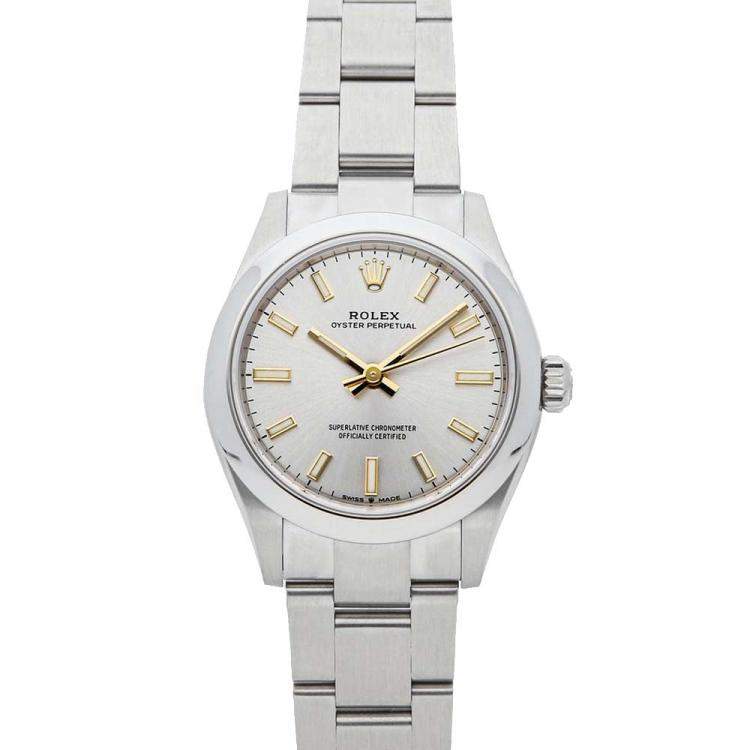 Pre Owned Rolex Silver Stainless Steel Oyster Perpetual 277200 Automatic Men's Wristwatch 31 MM