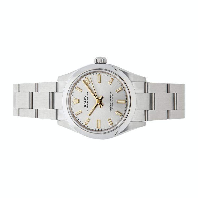 Pre Owned Rolex Silver Stainless Steel Oyster Perpetual 277200 Automatic Men's Wristwatch 31 MM