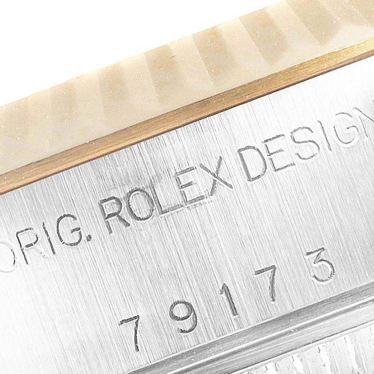 Pre Owned Rolex Silver Diamonds 18K Yellow Gold And Stainless Steel Datejust 79173 Women's Wristwatch 26 MM