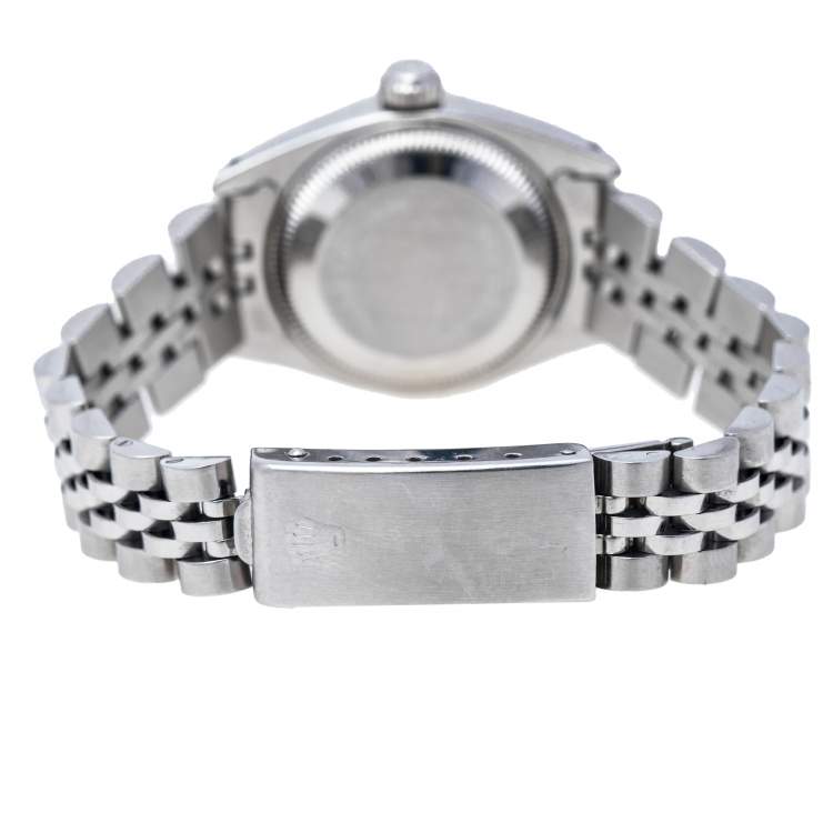Pre Owned Rolex Black Stainless Steel Datejust Diamond 6916 Women's Wristwatch 26 mm