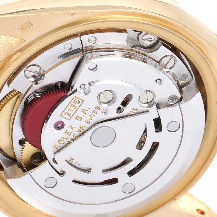 Pre Owned Rolex Champagne 18K Yellow Gold President Datejust 69278 Women's Wristwatch 26 MM