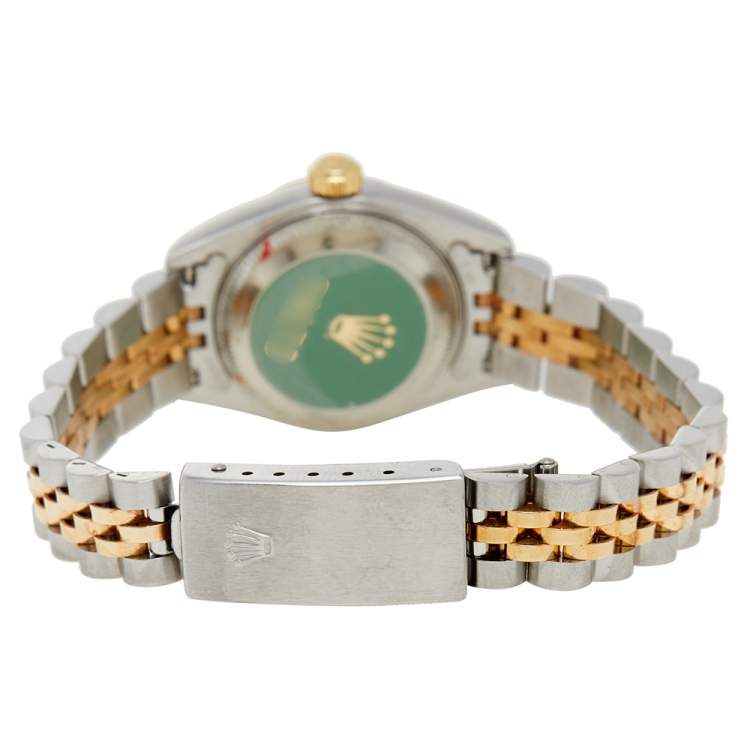 Pre Owned Rolex Champagne 18K Yellow Gold and Stainless Steel Diamonds Datejust 79173 Women's Wristwatch 26 mm