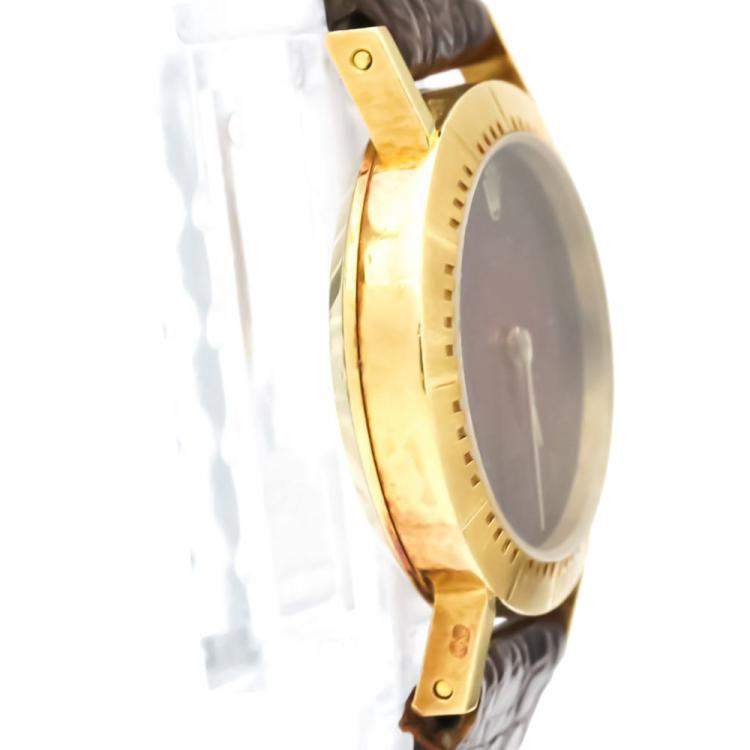 Pre Owned Rolex Red 18K Yellow Gold Cellini Gradation 4081 Women's Wristwatch 25 MM