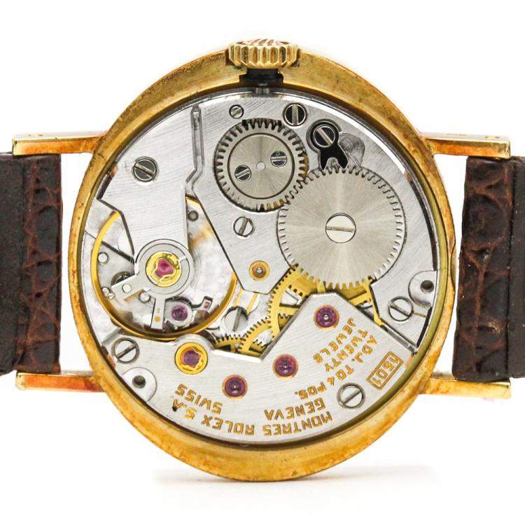 Pre Owned Rolex Red 18K Yellow Gold Cellini Gradation 4081 Women's Wristwatch 25 MM