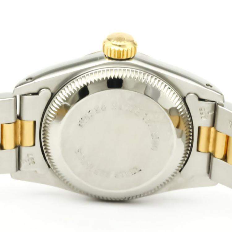 Pre Owned Rolex Champagne 18K Yellow Gold And Stainless Steel Oyster Perpetual 67193 Automatic Women's Wristwatch 24 MM