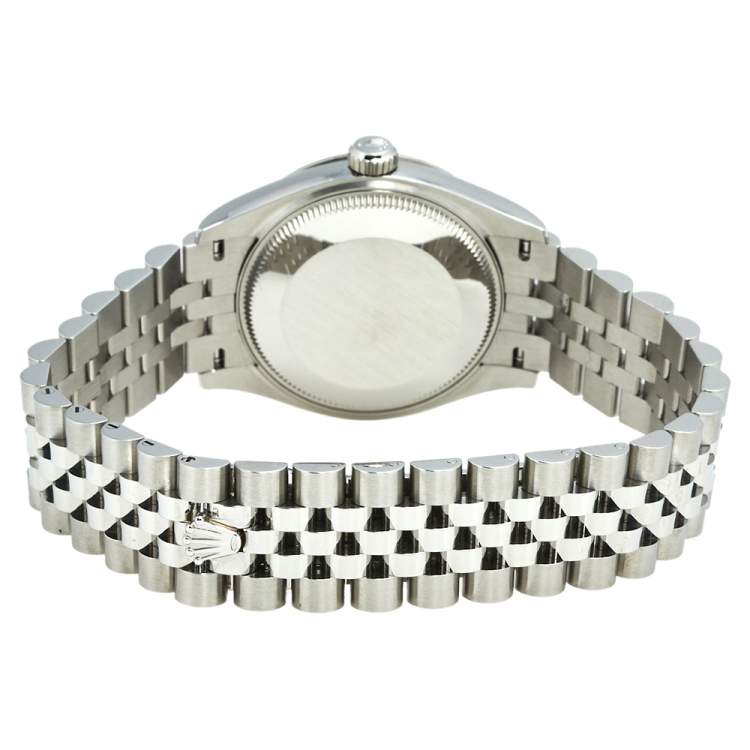 مملوكة مسبقًا Rolex Blue 18k White Gold And Stainless Steel Datejust 278274 Women's Wristwatch 31 MM