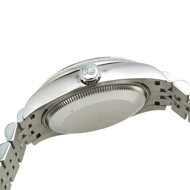 مملوكة مسبقًا Rolex Blue 18k White Gold And Stainless Steel Datejust 278274 Women's Wristwatch 31 MM