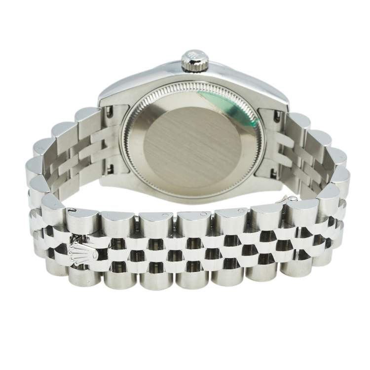 Pre Owned Rolex Rhodium Floral Stainless Steel Datejust 178240 Women's Wristwatch 31 mm