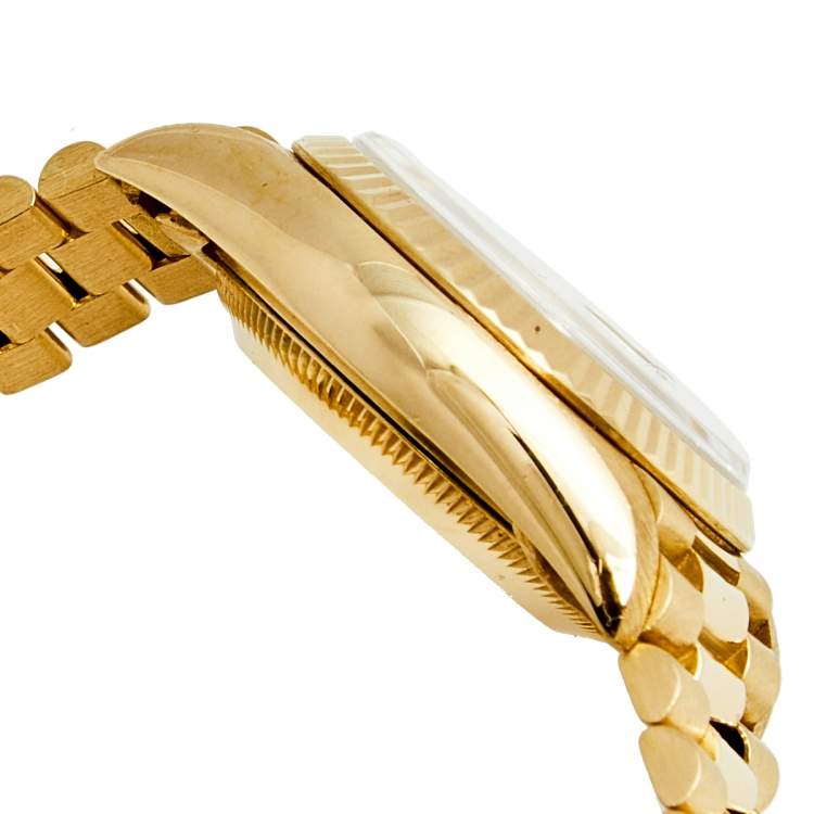 Pre Owned Rolex Champagne 18K Yellow Gold Diamond President Datejust 69178 Women's Wristwatch 26 MM