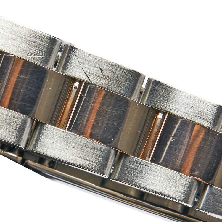 Pre Owned Rolex Aubergine 18K Everose Gold Stainless Steel Diamond Datejust 279381RBR-0015 Women's Wristwatch 28 mm