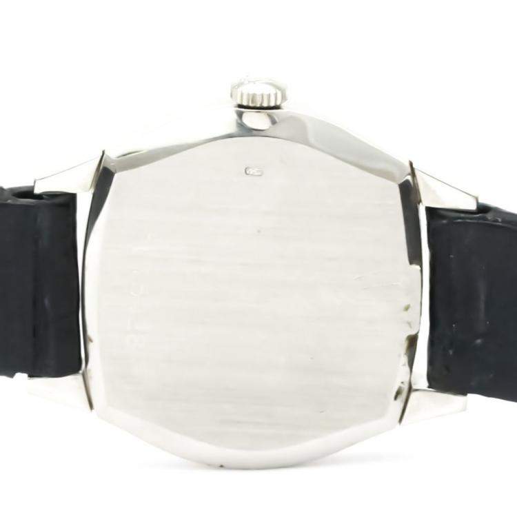 مملوكة مسبقًا Rolex Silver 18K White Gold Cellini 3801 Quartz Women's Wristwatch 26 MM