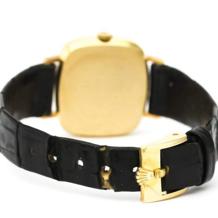 Pre Owned Rolex Champagne 18K Yellow Gold Cellini 4082 Women's Wristwatch 24 MM