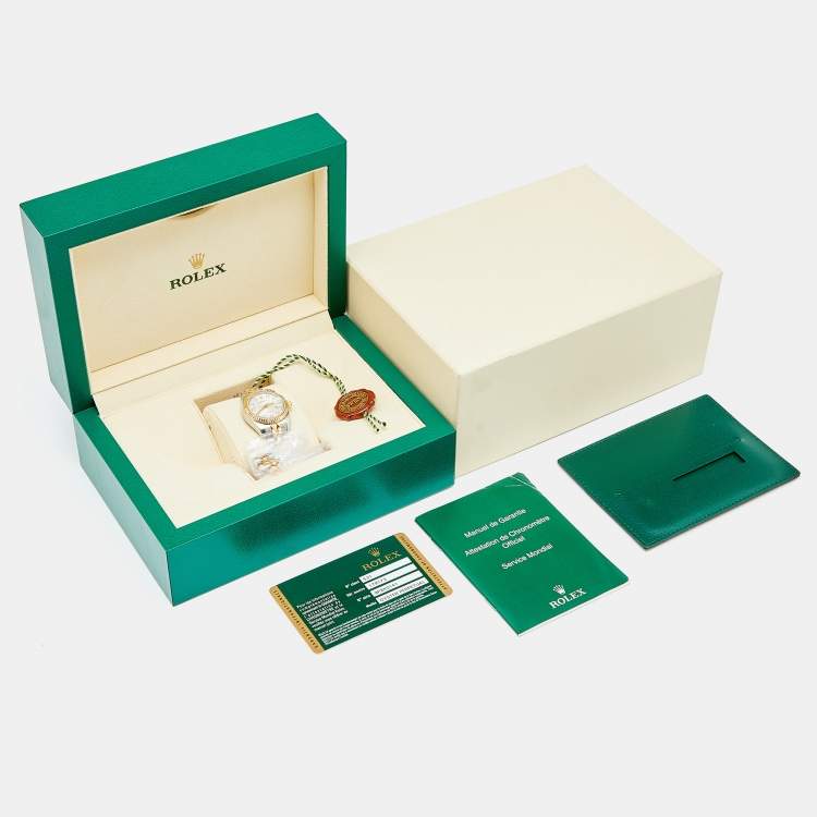 مملوكة مسبقًا Rolex Silver White Jubilee 18K Yellow Gold Stainless Steel Diamond Datejust 179173 Women's Wristwatch 26 mm