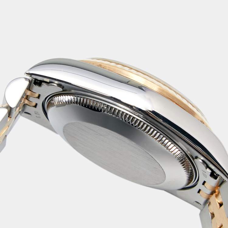 Pre Owned Rolex Champagne Jubilee 18K Yellow Gold Stainless Steel Datejust 78273 Women's Wristwatch 31 MM