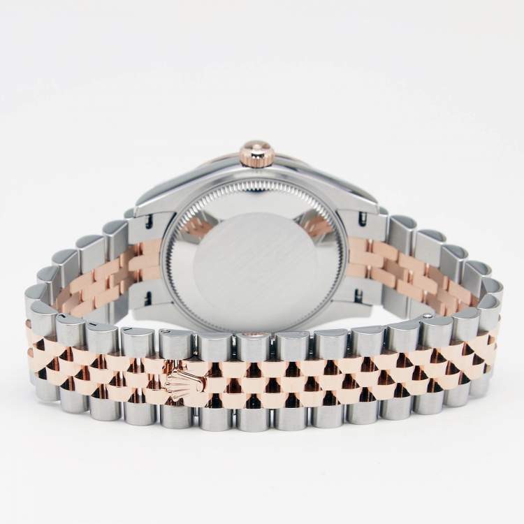 Pre Owned Rolex Slate 18K Everose Gold Stainless Steel Datejust M278271-0018 Women's Wristwatch 31 mm